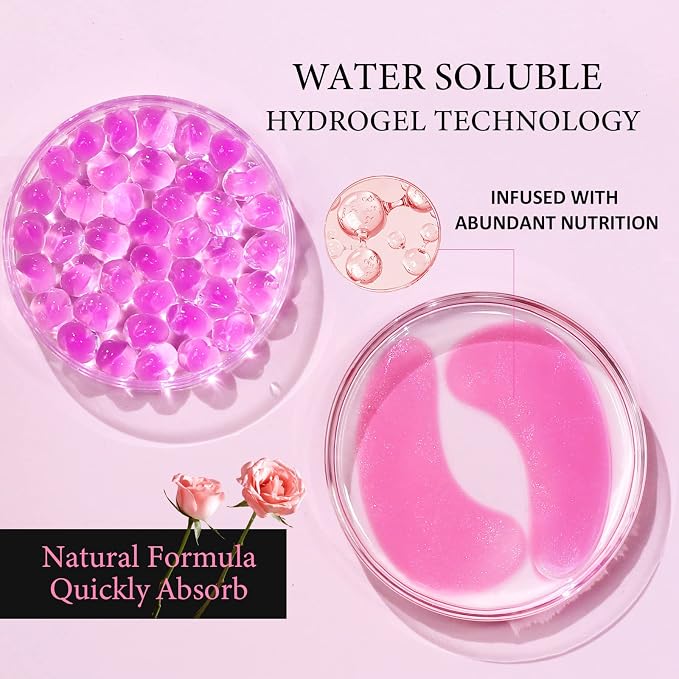PEAUAMIE Under Eye Patchs Rose Eye Mask - Image 3