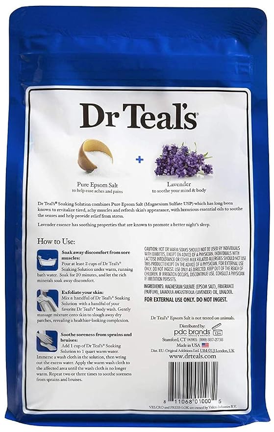 Dr Teal's Epsom Salt Bath Soaking Solution, Eucalyptus and Lavender, 3lb Bags - Image 3