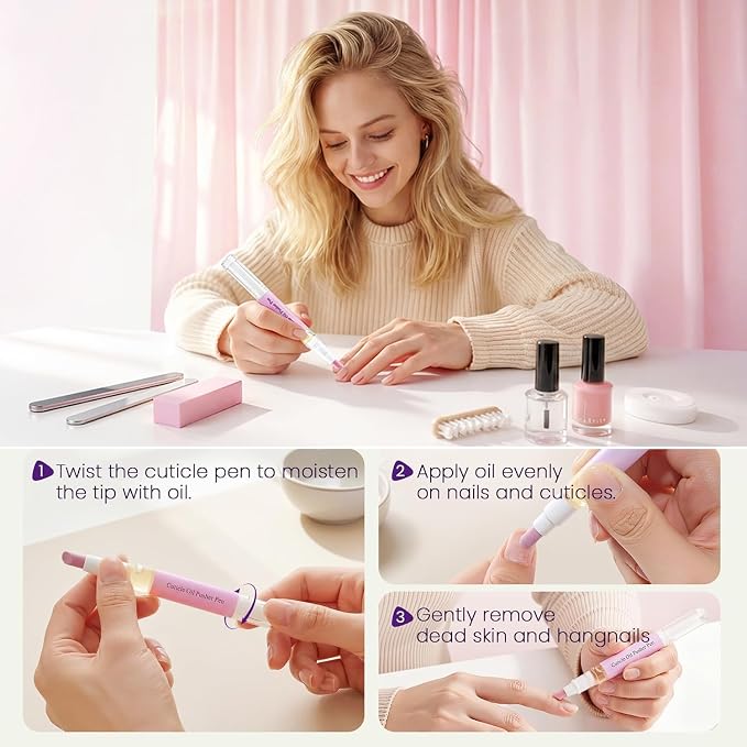 2-in-1 Cuticle Oil Pusher Pen, 2026 New Ceramic Cuticle Pusher Oil Pen - Image 3