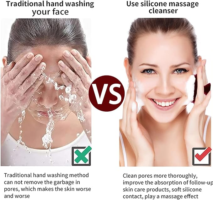Silicone Face Scrubber for Men Facial Cleansing Brush Silicone Face Wash Brush - Image 5