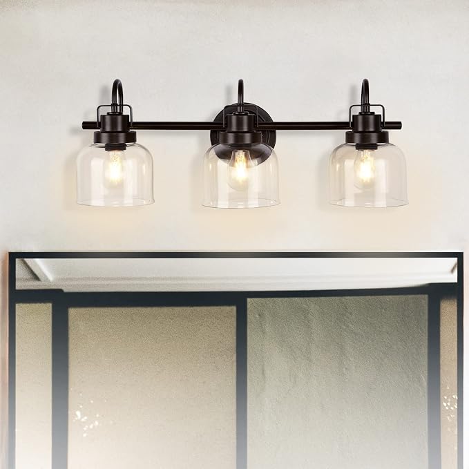 Bronze Bathroom Vanity Lights, 3-Light Vanity Light Fixtures - Image 5