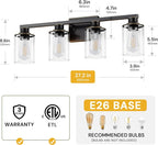 L LOHAS LED 4 Light Bathroom Light Fixtures, Vanity Lights - Image 2