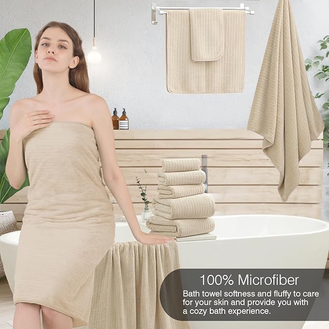 18 Piece Family Bath Towel Set Include 6 Bath Towels, 6 Hand Towels and 6 - Image 4