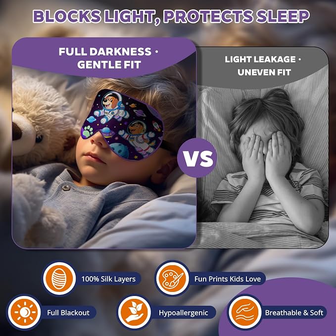 Kids Silk Sleep Mask: 100% Mulberry Silk Eye Mask - Image 4