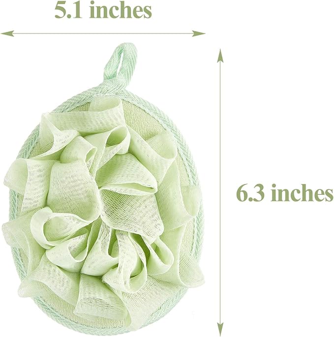 Boao 3 Pcs Bath Shower Pouf Sponge Mesh Pouf Shower Ball Exfoliating Body - Image 4