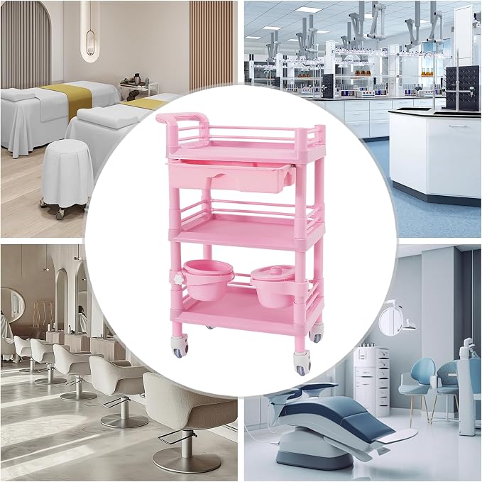 Salon Storage Cart, 3 Tier Rolling Beauty Organizer - Image 8
