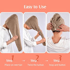YFONG 2 Pack Microfiber Hair Towel Wrap - Image 6
