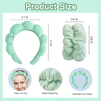 Beleki Spa Headband for Washing Face Wristband Set Makeup Skincare Face Washing - Image 2