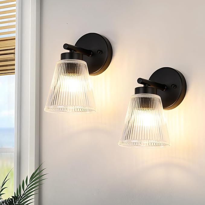 OCIOC Set of 2 Wall Sconces for Bathroom, Mount Lighting Lanterns for Mirror by ocioc