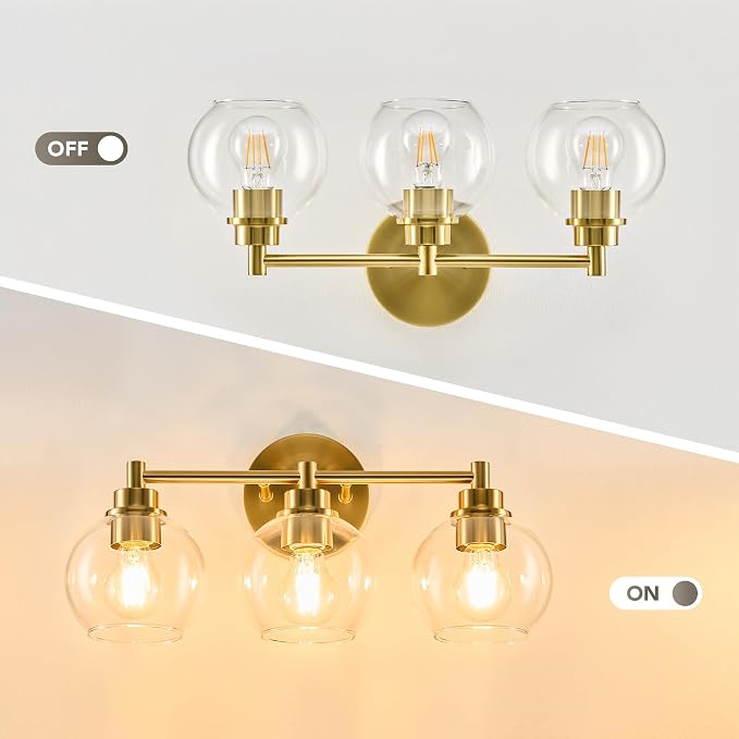 VONLUCE Bathroom Light Fixtures, 3-Light Bathroom Vanity Light - Image 2