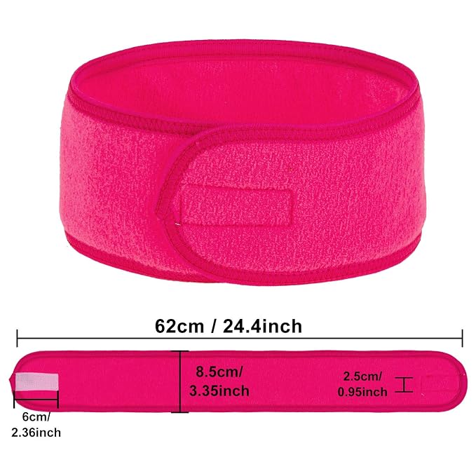 Whaline Spa Facial Headband 4 Packs Head Wrap Terry Cloth Headband Adjustable - Image 2
