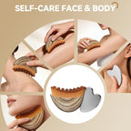 2PCS Lymphatic Contour Face Brush & Stainless Steel Gua Sha Tool Set, - Image 7