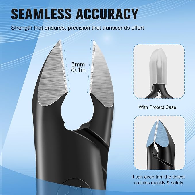 FERYES Professional 1/2 Jaw Cuticle Nippers - Image 2