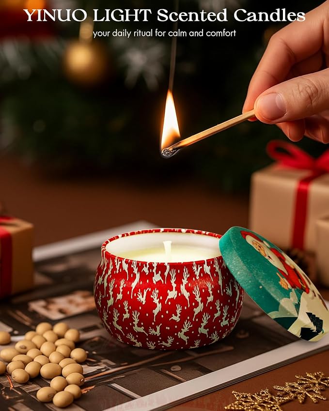 Christmas Candle Gift Set for Women, 4 Pack Long Lasting Soy Wax Candles - Image 7