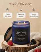 BlackBerry Vanilla Musk Home Scented Candles, 13oz Organic Soy Wax, 76-Hour - Image 4