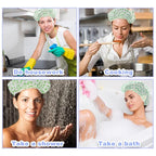 18Pcs Plastic Shower Caps for Women Waterproof Bath Caps Bathing Hair Cap - Image 6