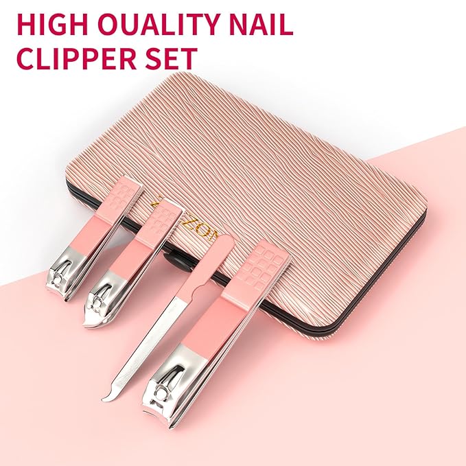 ZIZZON Travel Mini Manicure Set Nail Clipper Set 10 in 1 Stainless Steel - Image 2
