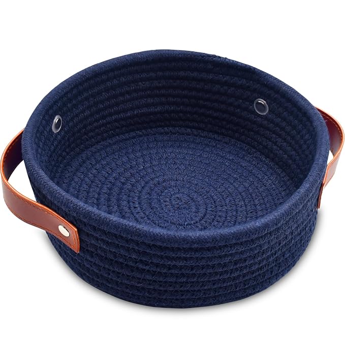 ABenkle Small Storage Basket, Mini Baskets, Cute Tiny Cotton Rope Woven Basket by ABenkle