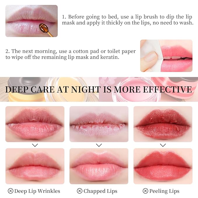 4 PCS Honey Lip Balm Pot, Strawberry & Honey Lip Mask, Hydrate & Moisturizing - Image 7