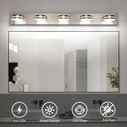 Brushed Nickel Bathroom Light Fixtures Over Mirror, 5-Light Bathroom Vanity - Image 6