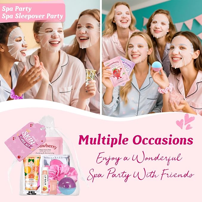 80PCS Spa Party Supplies for Girls, Include Facial Masks, Lip Balm, Hand Cream - Image 4