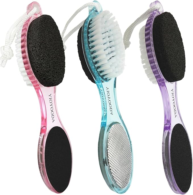 Foot File Callus Remover 4-in-1, Scrubber Brush, Foot Rasp and Sand Paper by YIOYOODA