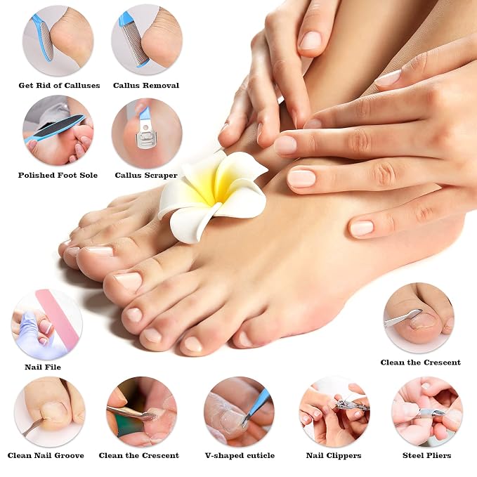 Pedicure Kits - Callus Remover for Feet, 23 in 1 Professional Manicure Set - Image 2