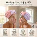 2Pcs Skin-Friendly Hair Drying Cap Quick-Drying Hair Towel Cap Microfiber - Image 6
