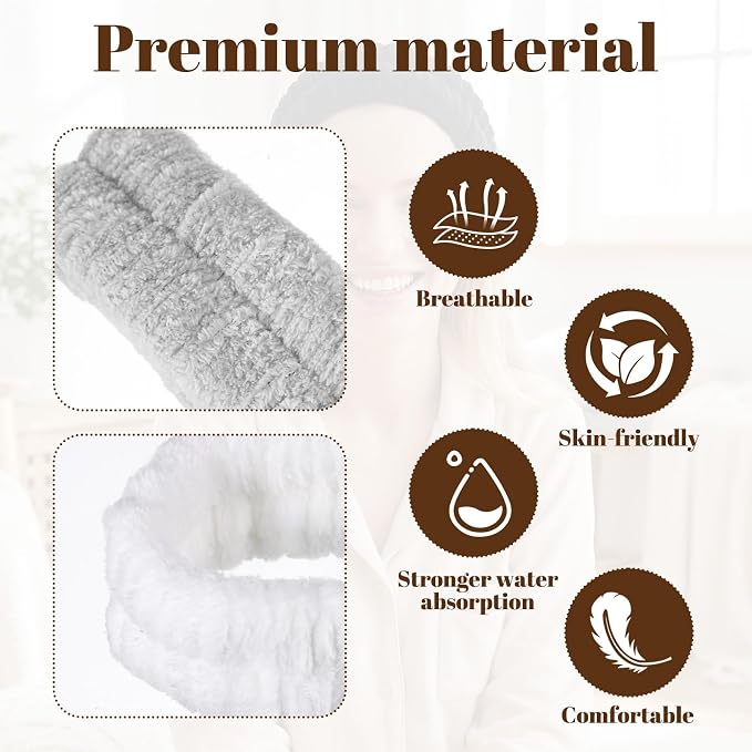 3PCS Skin Care Headband, Spa Headbands Makeup Head Band Headband - Image 5