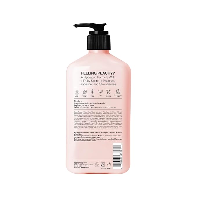 Hempz Juicy Peach Lotion, Hydrating Body Moisturizer, juicy fruit, 17 fl.oz. - Image 2