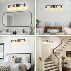 4-Light Bathroom Light Fixture Black Vanity Lights Over Mirror Modern Wall - Image 7