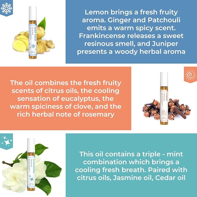Essential Oil Set, Aromatherapy Roll On Blends - Image 3