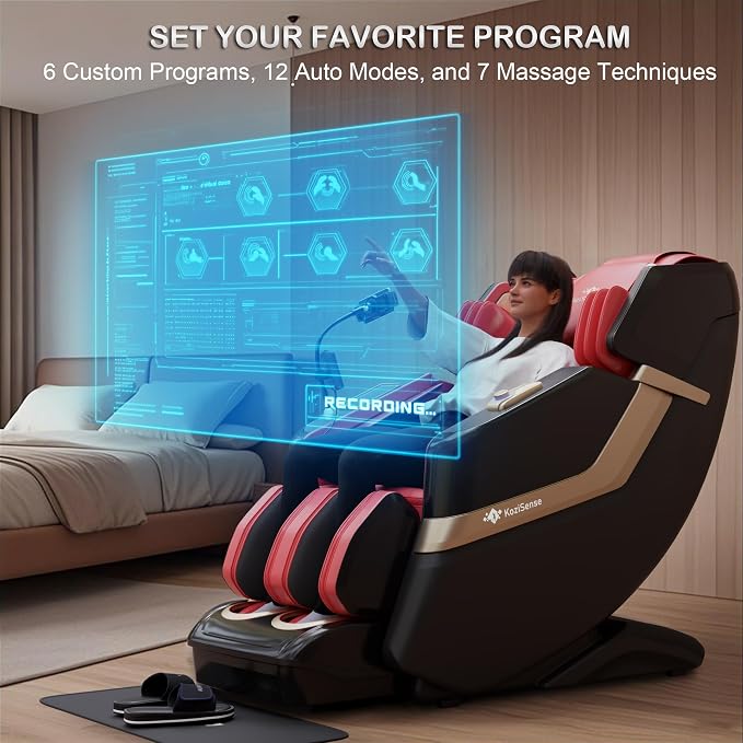 KoziSense KZ-313 2026 Heated Jade Roller Massage Chair Full Body, Deep Zero - Image 6