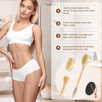 Dry Brushing Body Brush Set- Wooden Long Handle Body Brush Set - Image 6