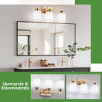 PARTPHONER 3-Light Brushed Gold Bathroom Light Fixtures, Modern Vanity Light - Image 5