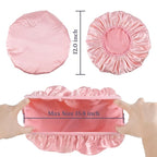 Three-Layer Terry Cloth Lined Satin Shower Cap, - Image 2