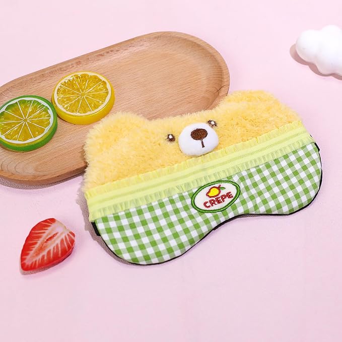 PERFECTSIGHT Sleep Eye Masks, Cute Plush Sleep Eye Cover Lightweight Adjustable - Image 4