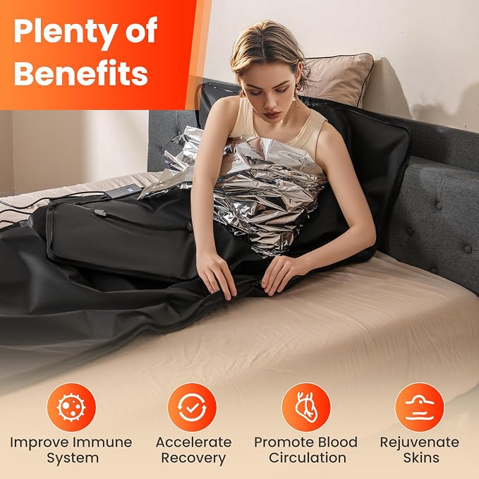 ARLIME Infrared Sauna Blanket, Portable Full-Body Home Sauna Blanket, 90-180°F - Image 6