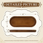 MAONAME Oval Bathroom Vanity Tray, Long Narrow Wood Tray, Rustic Decorative - Image 2