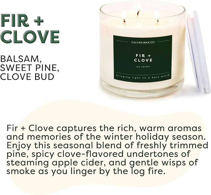 Calyan Wax Co. Fir & Clove 3 Wick Scented Candle - Image 2