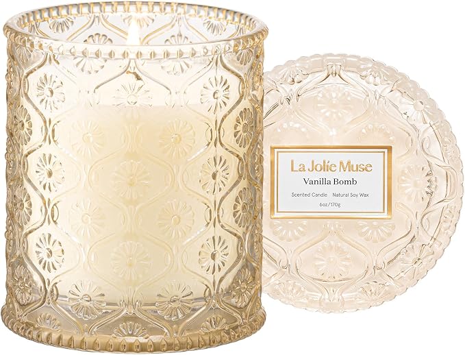LA JOLIE MUSE Vanilla Bomb Candle | Vanilla, Lemon Zest & Patchouli | 6 oz by LaJol%C3%ADeMuse