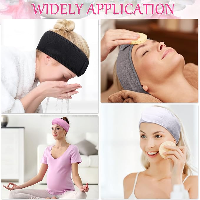 Hoteam 24 Pcs Spa Facial Spa Headband Bulk Skincare Headband Adjustable Face - Image 6