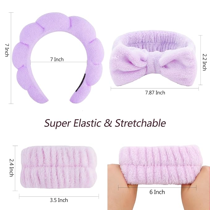 VELSCRUN 6 Pack Spa Headband, Makeup Headband, Face Wash Headbands, Skincare - Image 6
