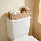 Scalloped Khaki Toilet Tank Basket - Image 8