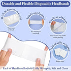 Sublaga 40 Pcs Disposable Spa Facial Headbands, Stretch Headband Wrap - Image 2