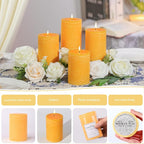 Orange Lemongrass Scented Pillar Candles 4 Pack, 60 Hours Long Lasting Burn - Image 6