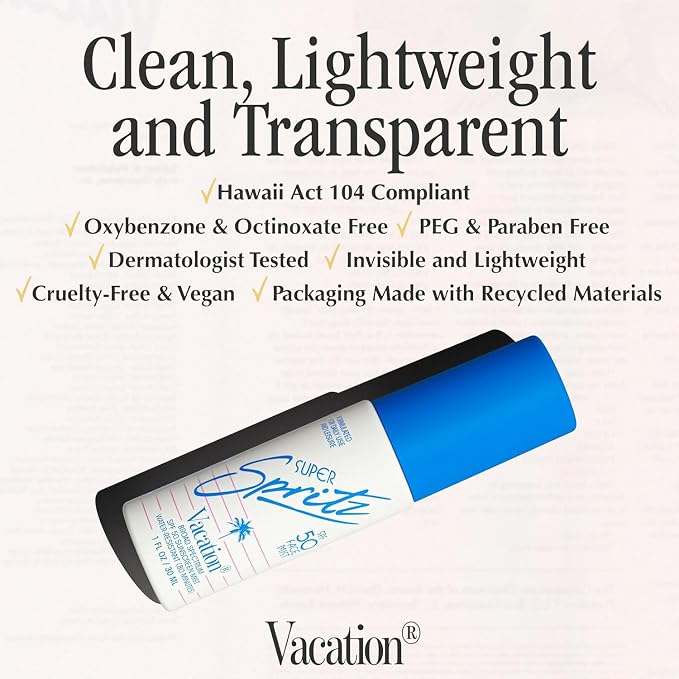 Vacation Mini Super Spritz SPF 50, Water-Resistant, Daily Face Sunscreen Spray - Image 5