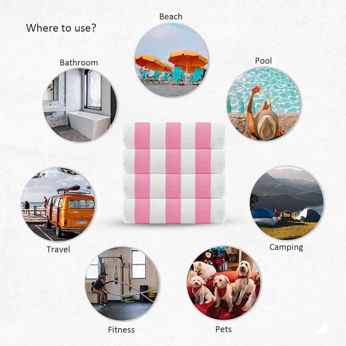 CASA COPENHAGEN Cabana Beach Towel Designed in Denmark Rough and Tough - Image 5