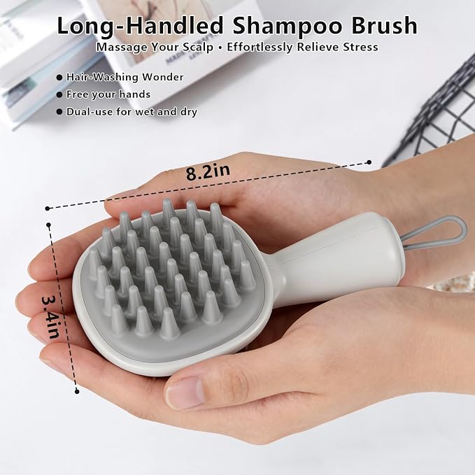 Scalp Massager with Long Handle Hair Growth, Soft Silicone Scalp Scrubber - Image 2