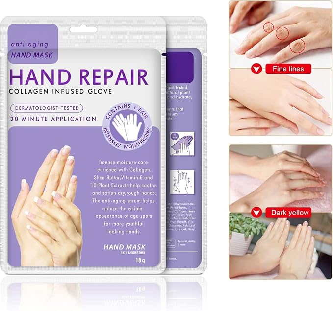 Hand Mask Moisturizing Glove 5 pack, Hydrating Masks Repair Dry Cracked Hands - Image 3